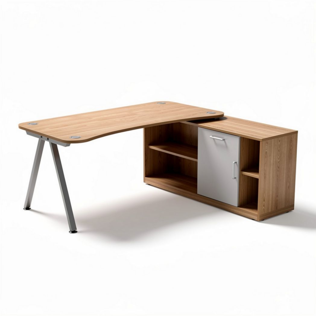 Schreibtisch aus Holz mit metallischen Beinen und einer integrierten Schublade 150 x 75 x 75cm