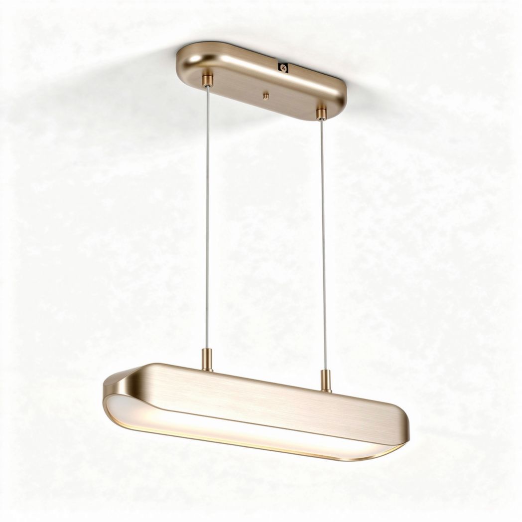 schwenkbare pendelleuchte aus metall in goldfarbe 60 x 10 x 5cm
