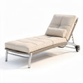 Liegestuhl aus rattan mit fünf verstellbaren Positionen in beige 200 x 70 x 30cm